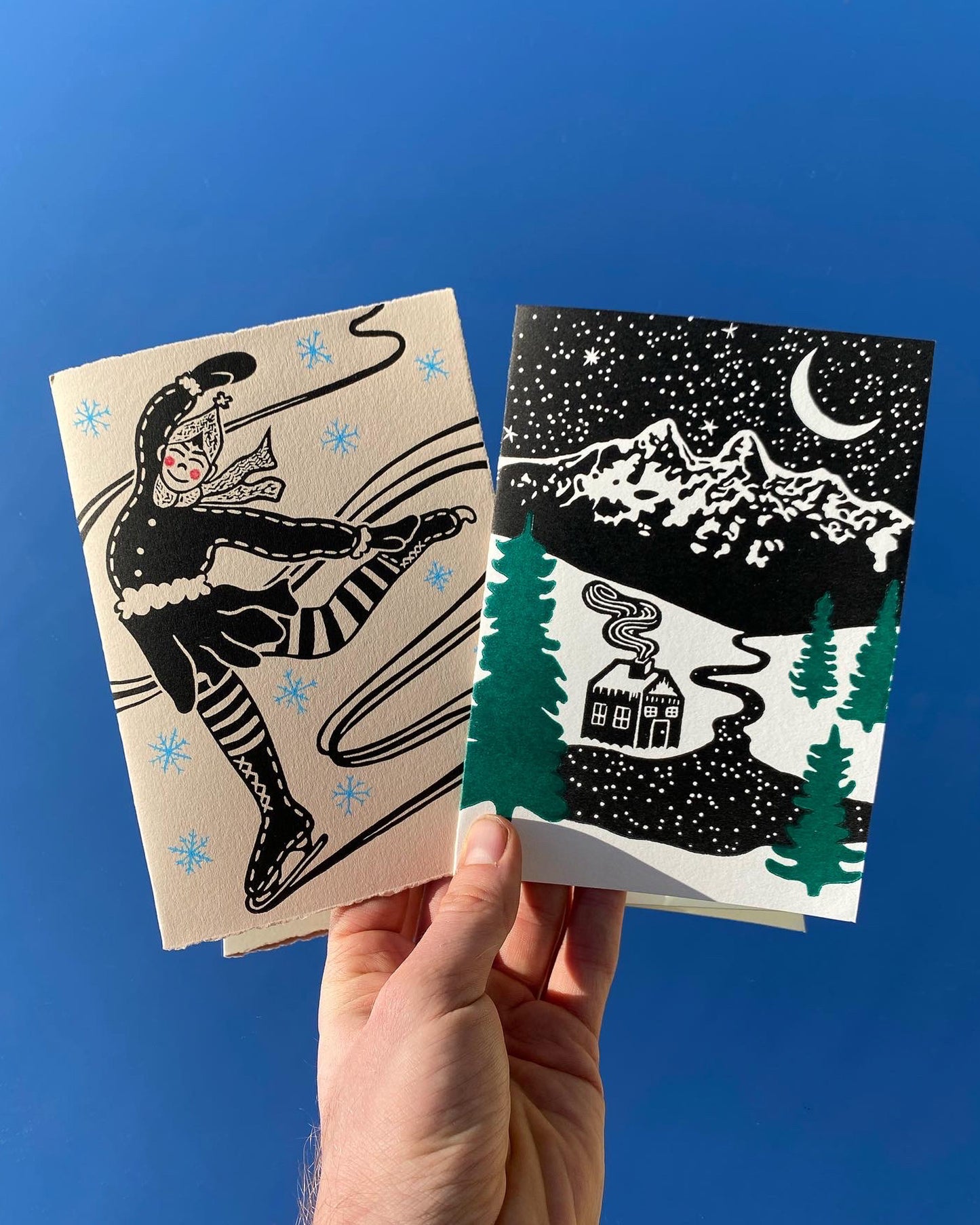 2022 Linocut Holiday Cards (2 Pack)